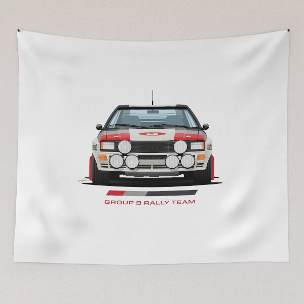 Item preview, Audi Quattro Rally Car from the 80s illustration designed and sold by blackdogshop.