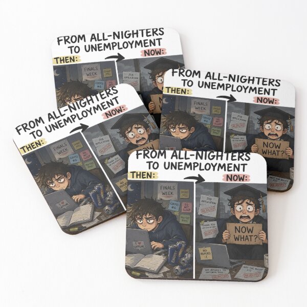 Item preview, FROM ALL-NIGHTERS TO UNEMPLOYMENT designed and sold by     Pink Chaos Club.
