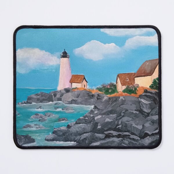 Item preview, Lighthouse on Rocky Shoreline designed and sold by Little Mom's Art Shop.