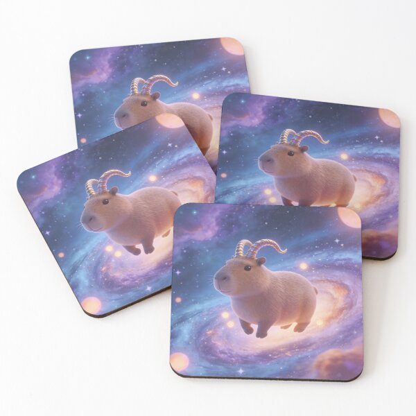 Item preview, Capricorn Capybara in Space - Zodiac Signs designed and sold by silviaarzamendia.
