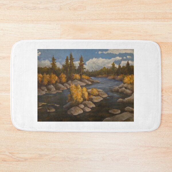 Item preview, Autumn River Rapids Oil Landscape Painting designed and sold by jadexjournal.