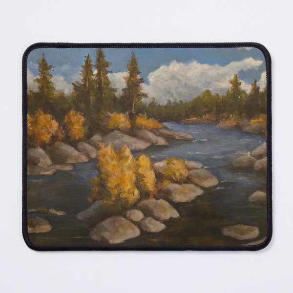 Item preview, Autumn River Rapids Oil Landscape Painting designed and sold by jadexjournal.