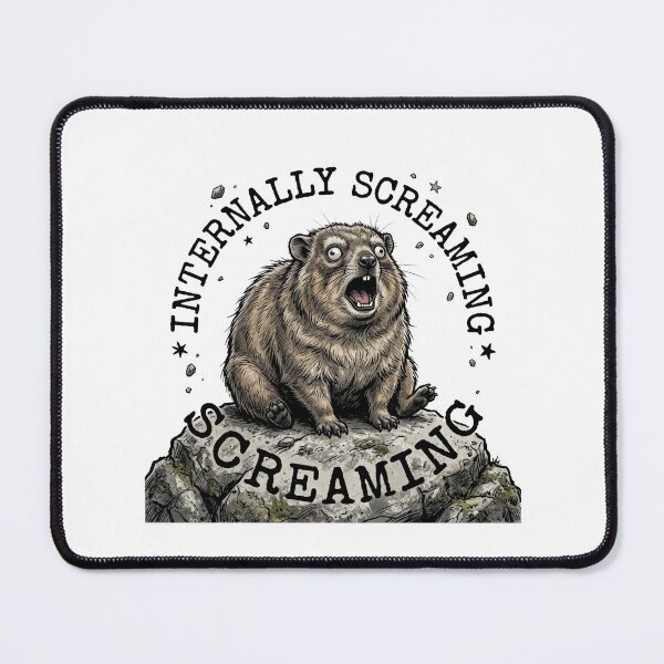 Item preview, Funny Hyrax Internally Screaming Animal Meme designed and sold by DuckOddity.
