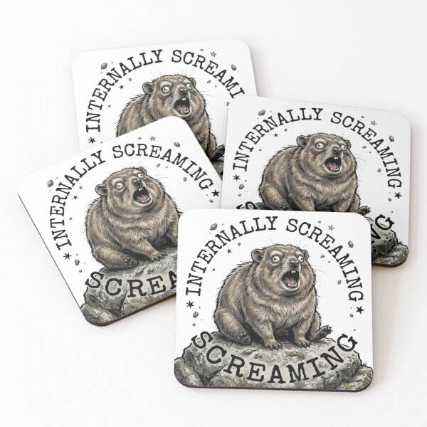 Item preview, Funny Hyrax Internally Screaming Animal Meme designed and sold by DuckOddity.