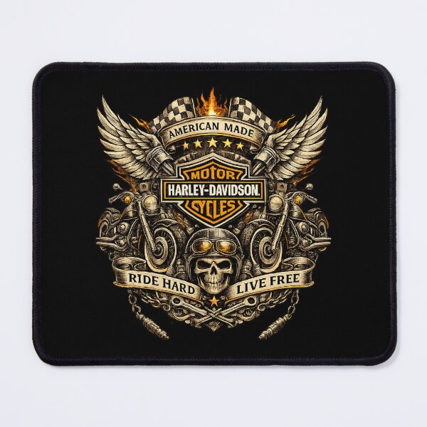 Item preview, Harley American Made Ride Hard Live Free — Biker Skull designed and sold by IronRoadCo.