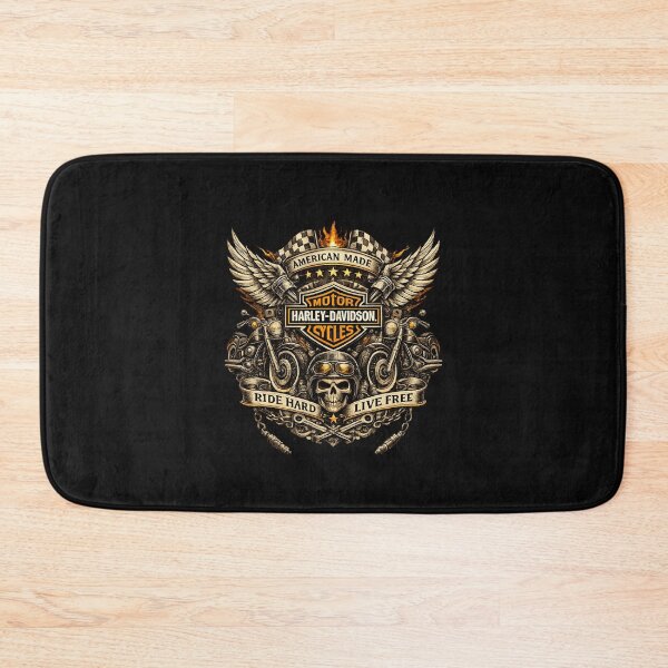 Item preview, Harley American Made Ride Hard Live Free — Biker Skull designed and sold by IronRoadCo.