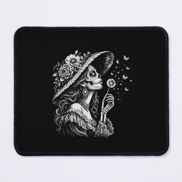 Item preview, Sugar Skull La Catrina Blowing Wishes Dandelion Butterflies Dia De Los Muertos designed and sold by gunaone-design.