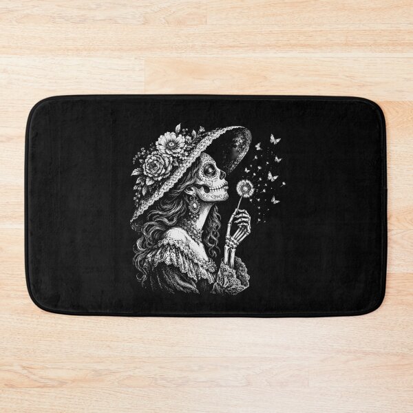 Item preview, Sugar Skull La Catrina Blowing Wishes Dandelion Butterflies Dia De Los Muertos designed and sold by gunaone-design.