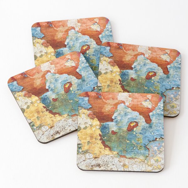 Item preview,  Aqua Blue and Mustard Yellow Shabby Chic Grunge Texture. designed and sold by Jonnekesart.
