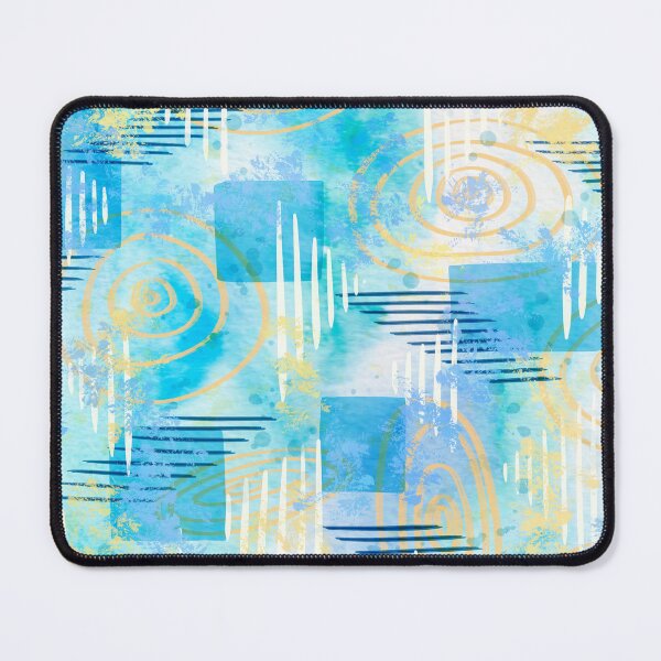 Item preview, Blue And Gold Abstract Painting designed and sold by CloudClown.