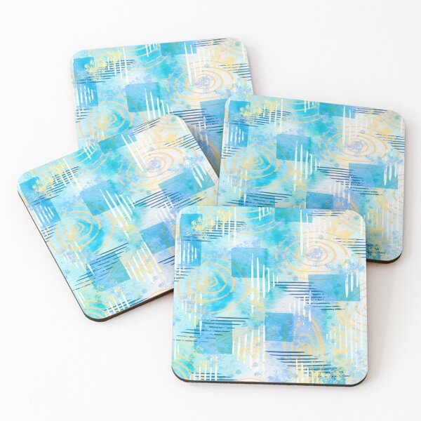 Item preview, Blue And Gold Abstract Painting designed and sold by CloudClown.