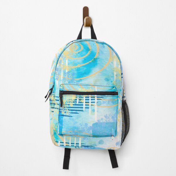 Item preview, Blue And Gold Abstract Painting designed and sold by CloudClown.