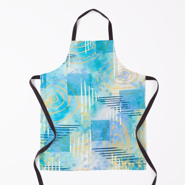 Item preview, Blue And Gold Abstract Painting designed and sold by CloudClown.