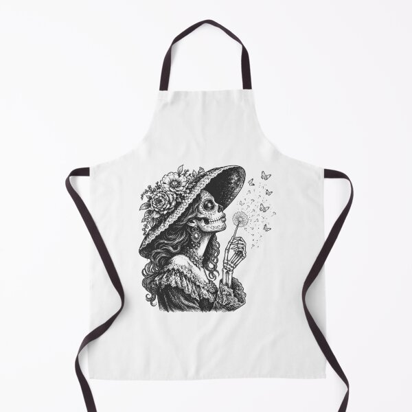 Item preview, Sugar Skull La Catrina Blowing Wishes Dandelion Flower Butterflies Dia De Los Muertos designed and sold by gunaone-design.