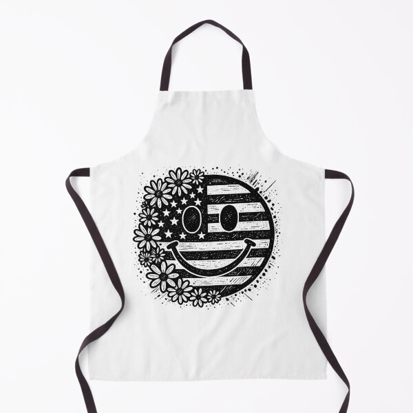 Item preview, Black Patriotic Smiley Face – Retro USA Floral Design designed and sold by Paper Drip.