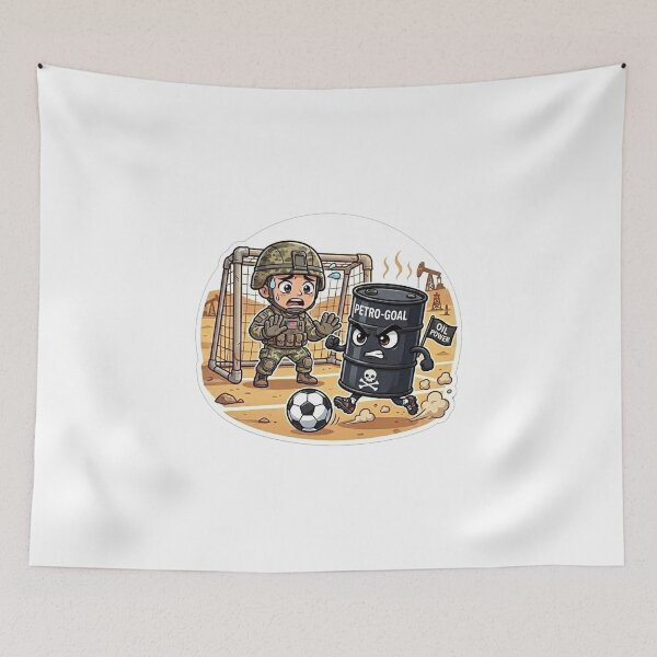 Item preview, Petro Goal - Funny Oil Politics Soccer Sticker designed and sold by sabarinath3421.