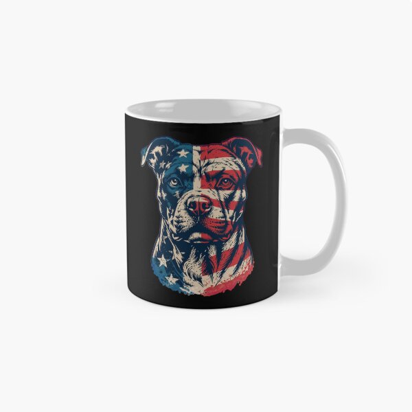 Item preview, Pitbull USA Flag Pit Bull America, Patriotic Pitbull Dog Lover Owner Gift 4th Of July Retro Pitbull Dog designed and sold by Dabbing Turtle Designs.