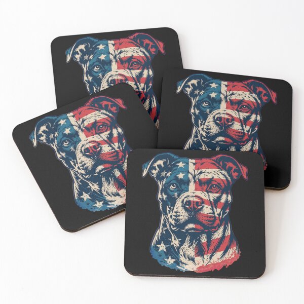 Item preview, Pitbull USA Flag Pit Bull America, Patriotic Pitbull Dog Lover Owner Gift 4th Of July Retro Pitbull Dog designed and sold by Dabbing Turtle Designs.