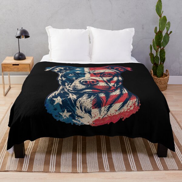 Item preview, Pitbull USA Flag Pit Bull America, Patriotic Pitbull Dog Lover Owner Gift 4th Of July Retro Pitbull Dog designed and sold by Dabbing Turtle Designs.