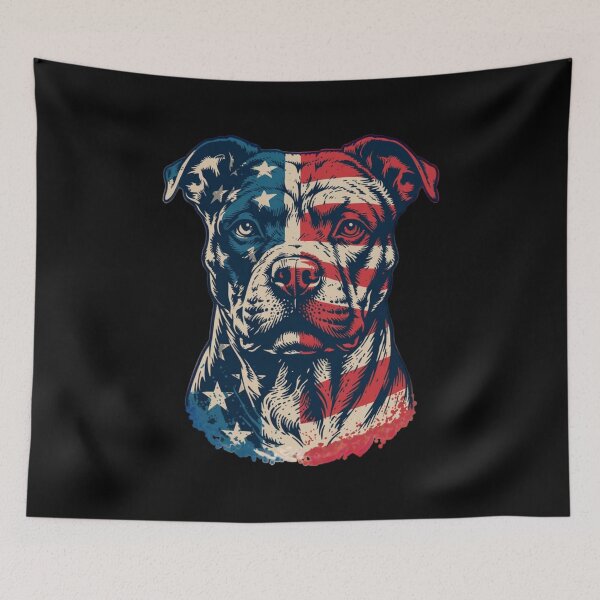 Item preview, Pitbull USA Flag Pit Bull America, Patriotic Pitbull Dog Lover Owner Gift 4th Of July Retro Pitbull Dog designed and sold by Dabbing Turtle Designs.
