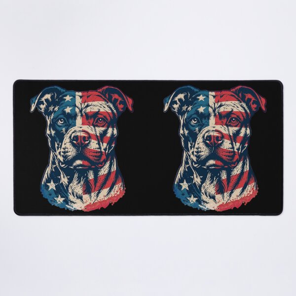 Artikelvorschau, Pitbull USA Flagge, Pitbull Amerika, Patriotisches Geschenk für Pitbull-Liebhaber und Besitzer zum 4. Juli, Retro-Pitbull-Hund entworfen und verkauft von Dabbing Turtle Designs.
