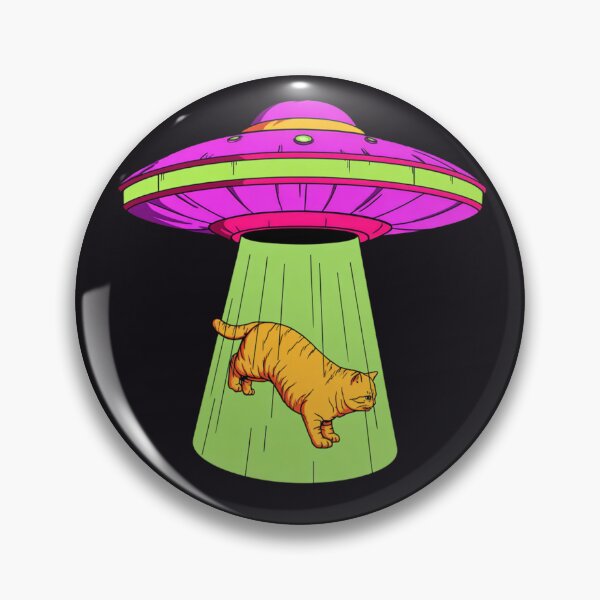Item preview, UFO Tractor Beam Orange Cat Abduction designed and sold by Cosmic Cactus.
