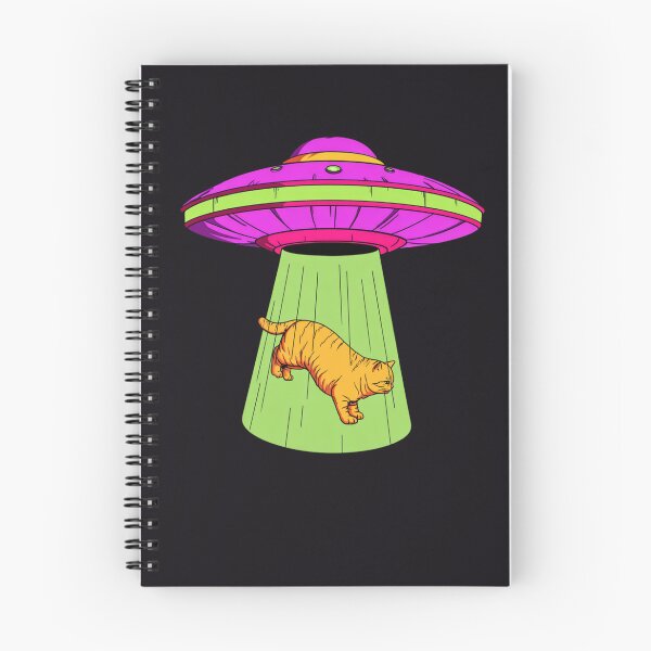 Item preview, UFO Tractor Beam Orange Cat Abduction designed and sold by Cosmic Cactus.