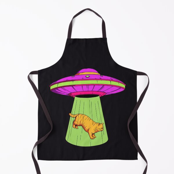 Item preview, UFO Tractor Beam Orange Cat Abduction designed and sold by Cosmic Cactus.
