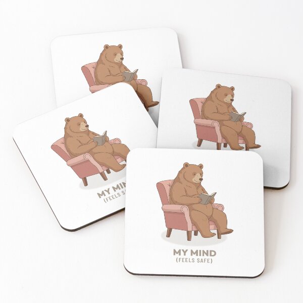 Item preview, Cozy Bear Reading Book Vintage Aesthetic Art designed and sold by Cozy Vintage Animal.
