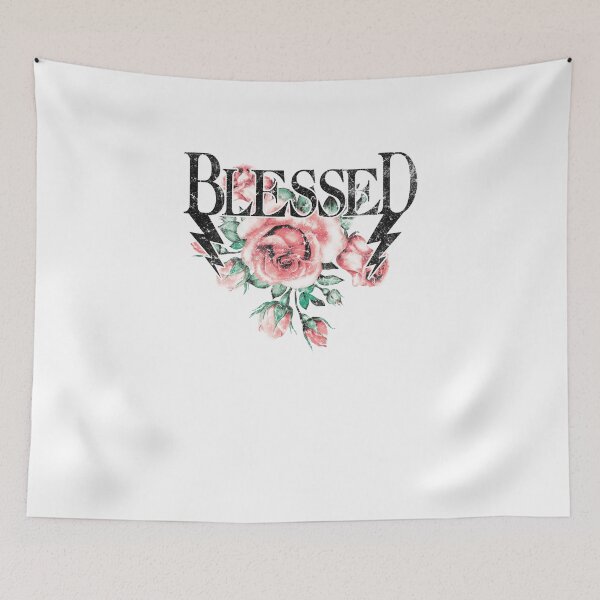 Item preview, Vintage Blessed Metal Font Watercolor Rose designed and sold by The secret storage room.