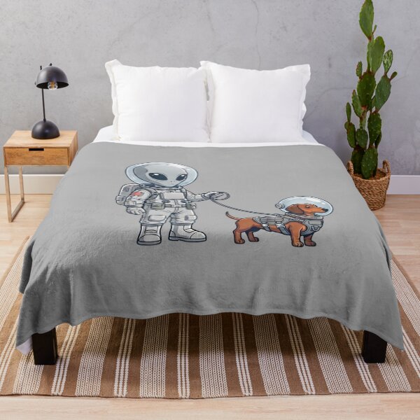 Item preview, Alien Astronaut Walking Space Dachshund designed and sold by Cosmic Cactus.