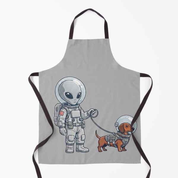 Item preview, Alien Astronaut Walking Space Dachshund designed and sold by Cosmic Cactus.