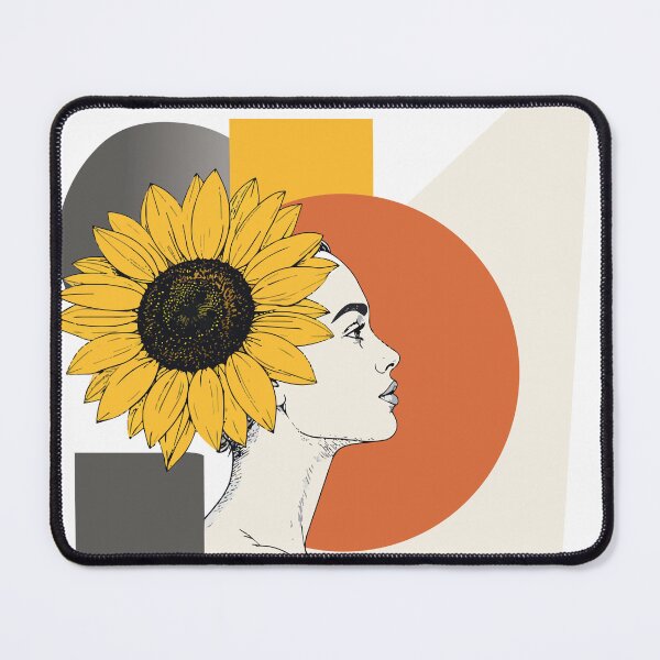 Item preview, Abstract Sunflower Woman Portrait Print - Mid Century Modern Boho Geometric Art designed and sold by BestChoiceService.