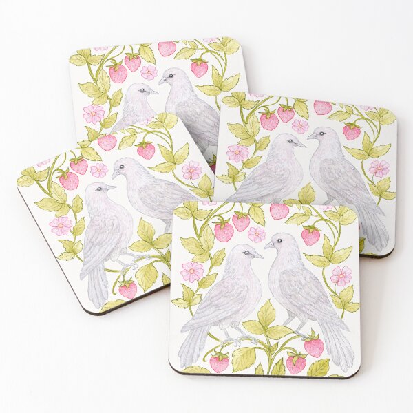 Item preview, Silver Doves & Wild Strawberries   designed and sold by Piret Victoria Ribas.