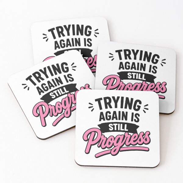 Item preview, Trying Again Is Still Progress Gentle Healing Quote designed and sold by Gift Phrase Studio.