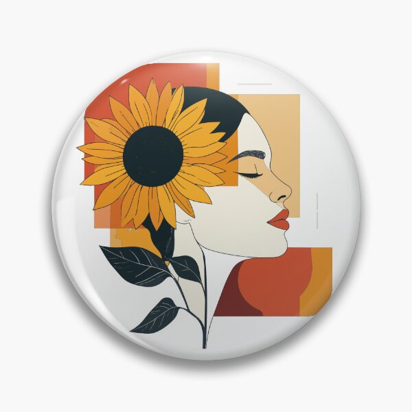 Item preview, Boho Sunflower Woman Portrait Print - Abstract Mid Century Modern Goddess Art designed and sold by BestChoiceService.
