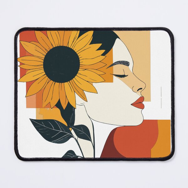 Item preview, Boho Sunflower Woman Portrait Print - Abstract Mid Century Modern Goddess Art designed and sold by BestChoiceService.