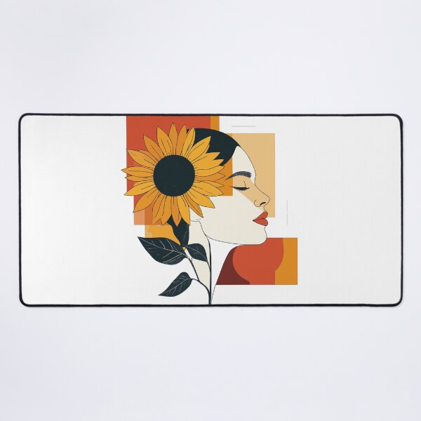 Item preview, Boho Sunflower Woman Portrait Print - Abstract Mid Century Modern Goddess Art designed and sold by BestChoiceService.