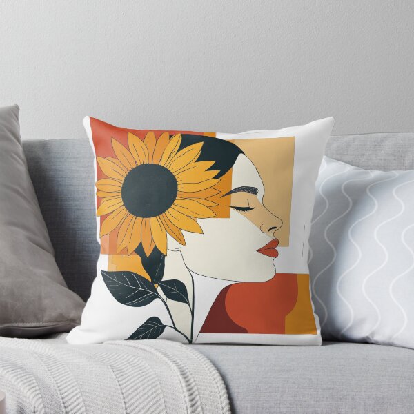 Item preview, Boho Sunflower Woman Portrait Print - Abstract Mid Century Modern Goddess Art designed and sold by BestChoiceService.