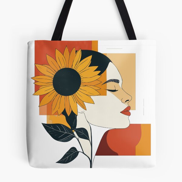 Item preview, Boho Sunflower Woman Portrait Print - Abstract Mid Century Modern Goddess Art designed and sold by BestChoiceService.
