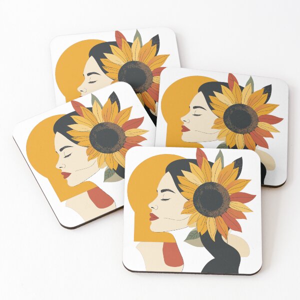 Item preview, Minimalist Sunflower Woman Profile Print - Abstract Mid Century Boho Arch Wall Art designed and sold by BestChoiceService.