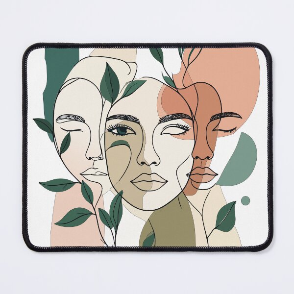 Item preview, Abstract Three Faces Line Art Print - Boho Minimalist Women Sisterhood Wall Art designed and sold by BestChoiceService.