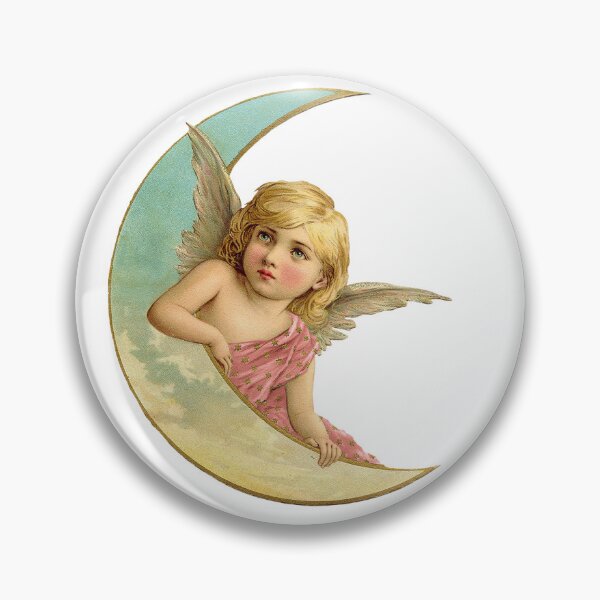 Item preview, Angel on a Crescent Moon designed and sold by GrayHareCards.