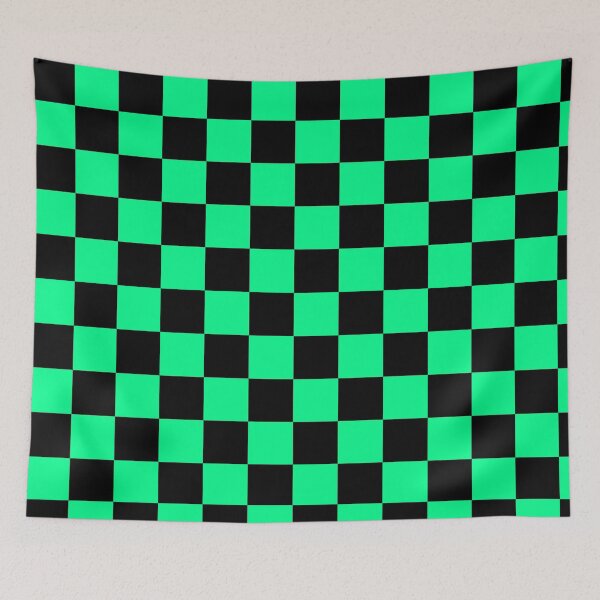 Item preview, Neon Teal Green and Black Checkerboard pattern designed and sold by MIMIWIWI.
