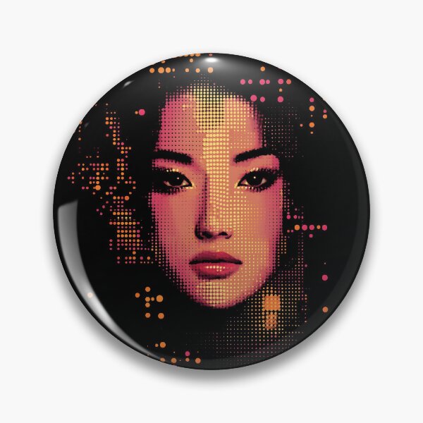 Item preview, Neon Halftone Asian Beauty designed and sold by ClubVacay.