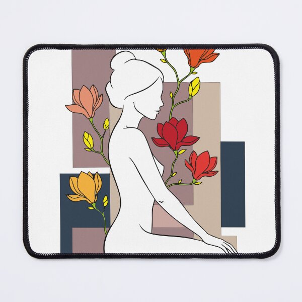 Item preview, Abstract Nude Woman Line Art Print - Boho Magnolia Flower Feminist Wall Art designed and sold by BestChoiceService.