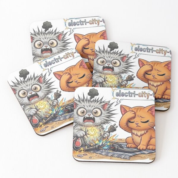 Item preview, Electricity Kills - Funny Cat Electric Shock Sticker designed and sold by sabarinath3421.