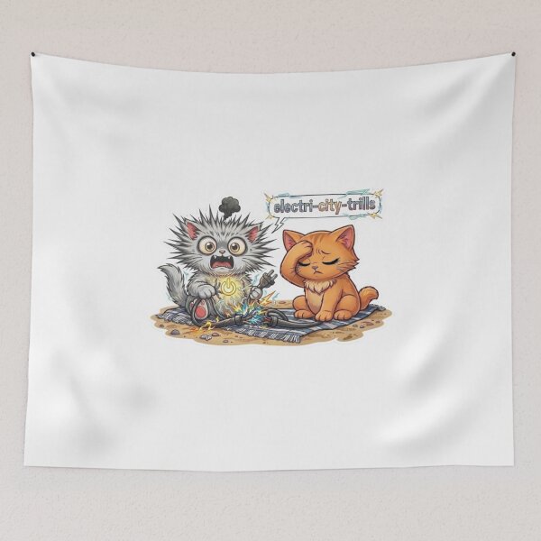 Item preview, Electricity Kills - Funny Cat Electric Shock Sticker designed and sold by sabarinath3421.