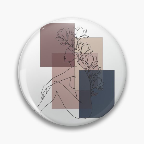 Item preview, Abstract Nude Woman Magnolia Print - Boho Minimalist Female Silhouette Wall Art designed and sold by BestChoiceService.