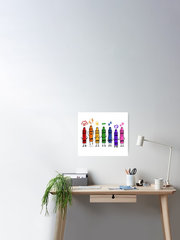 Colorful Color Crayon Attitudes Emotions of the Rainbow Poster for Sale by  513KellySt